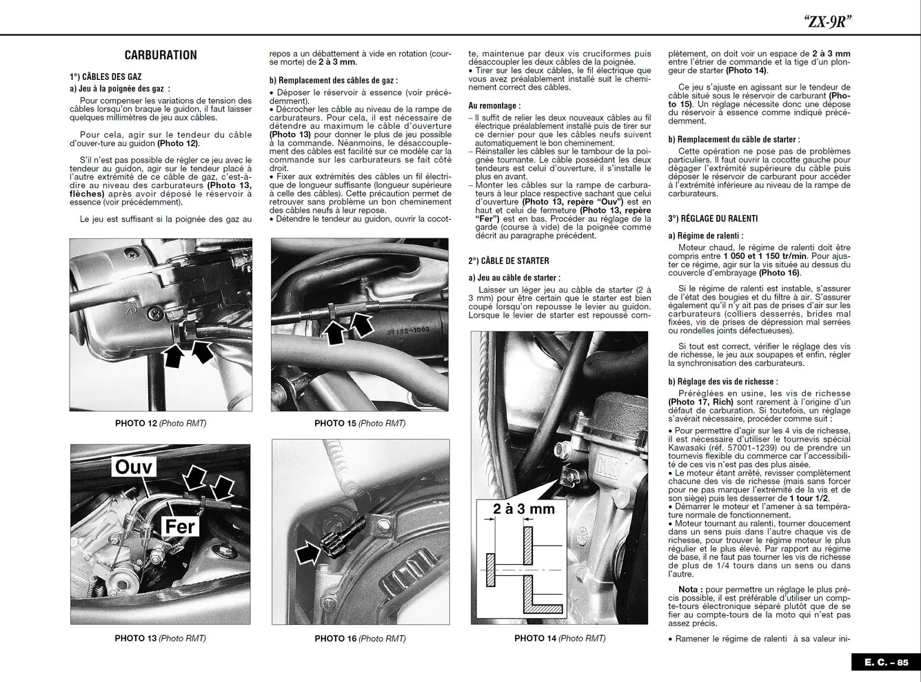 Yamaha XV 125 Virago et XVS 125 Drag Star (1996 - 2001) - Kawasaki ZX-9R Ninja (1994 - 1997) - Revue Technique