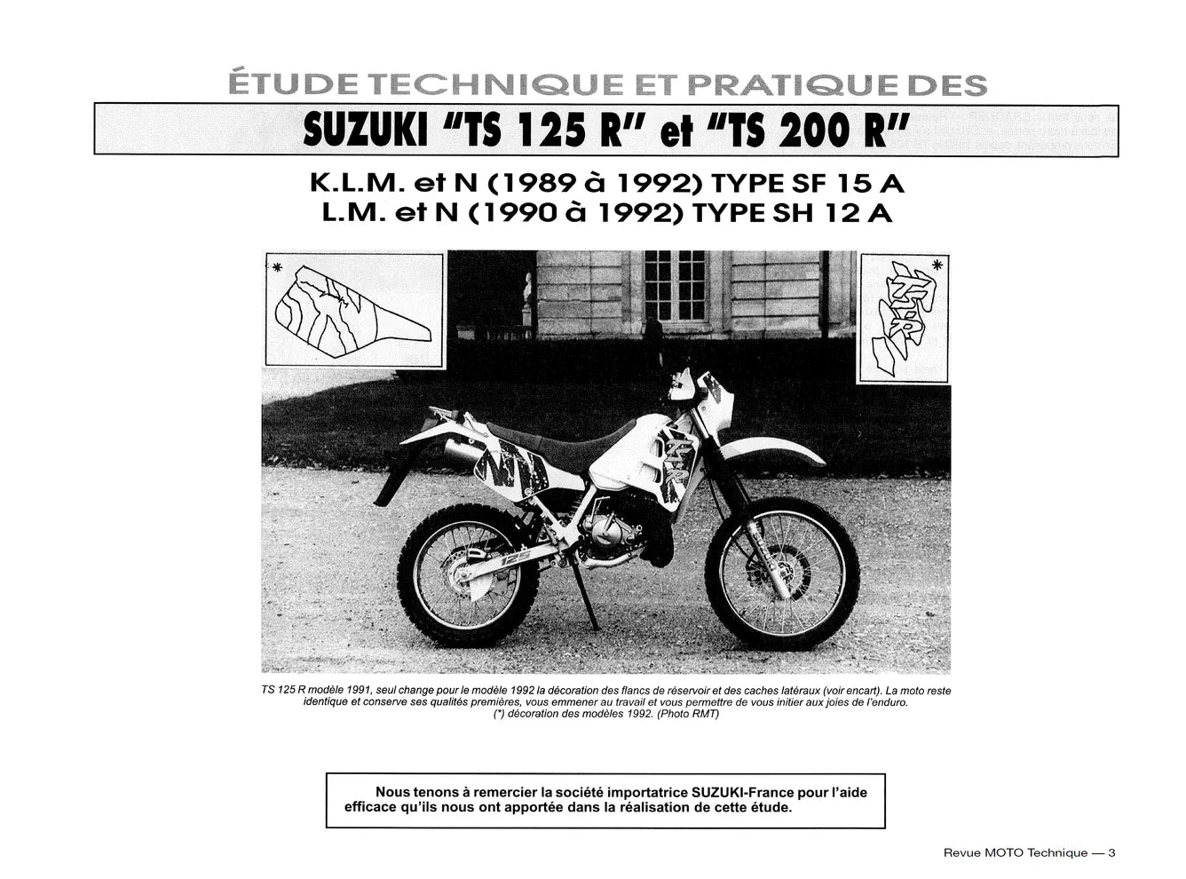 Suzuki TS 125 R / TS 200 R (1989 - 1996) - Kawasaki ZZ-R 1100 (1990 - 2001) - Revue Technique
