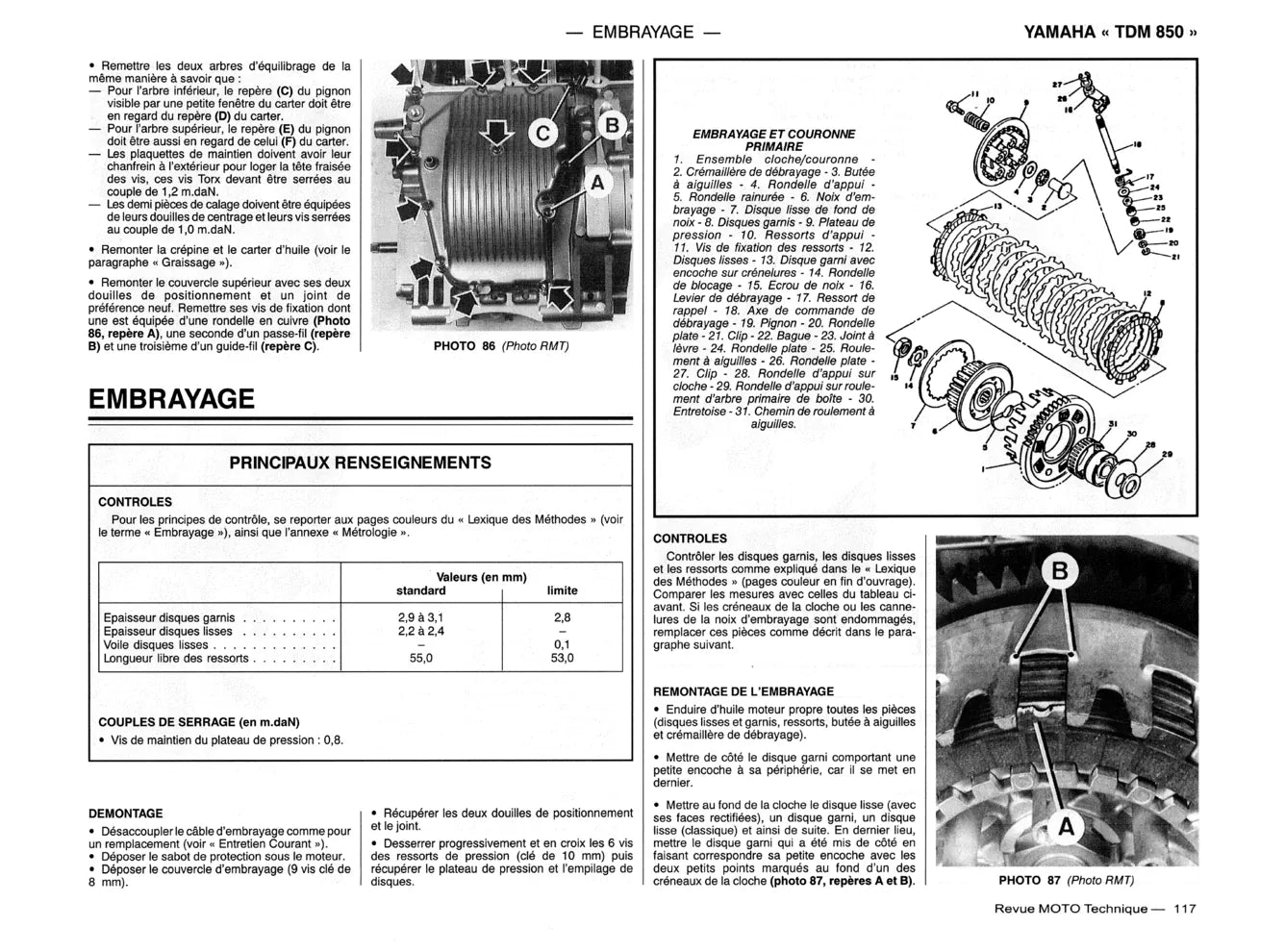 Honda NSR / CRM 125 R (1989 - 2002) - Yamaha TDM 850 (1991 - 1995) - Revue Technique