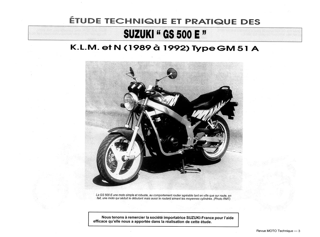 Suzuki GS 500 E (1989 - 2001) - Yamaha XV 535 VIRAGO (1988 - 1996) - Revue Technique
