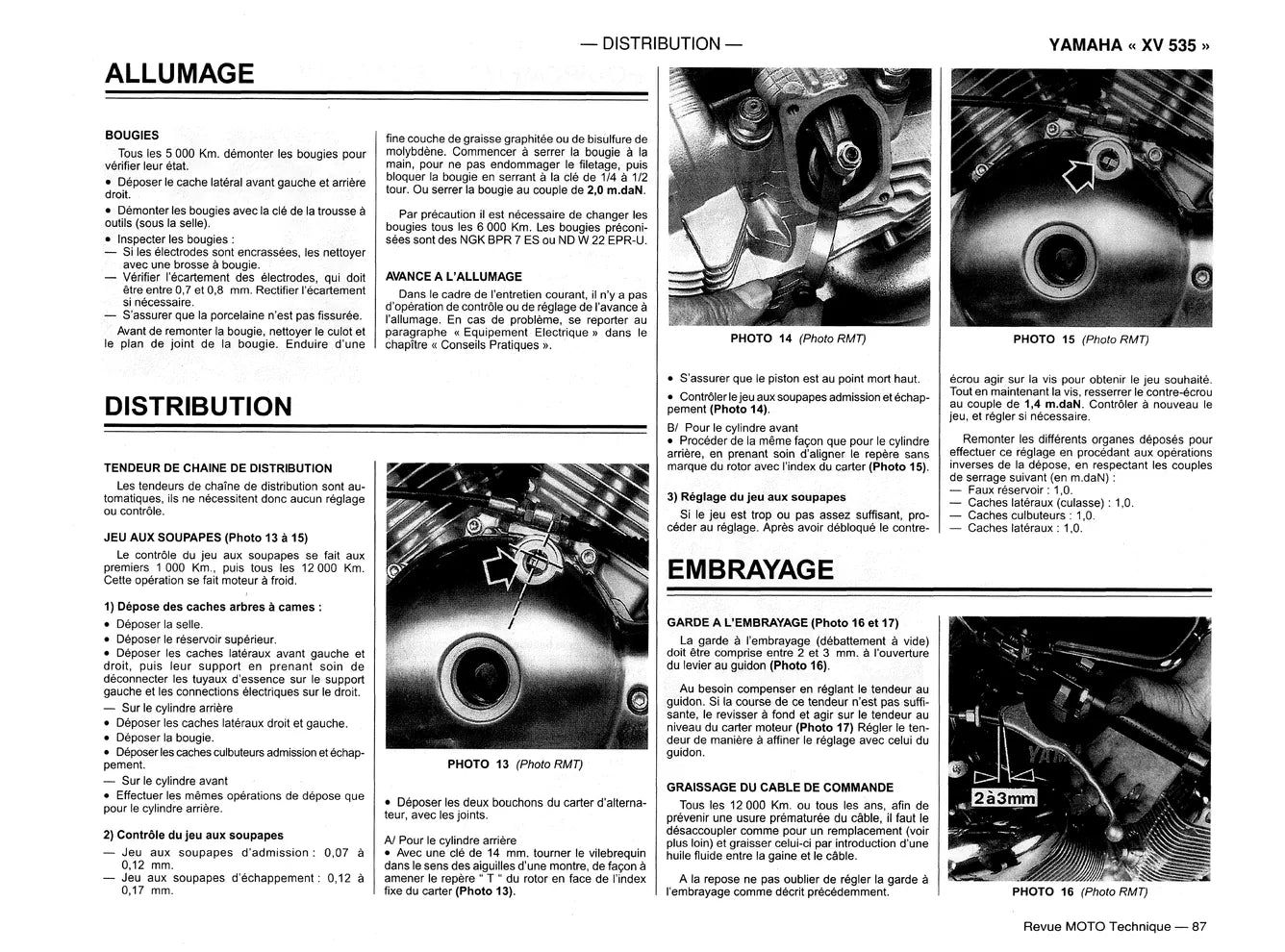 Suzuki GS 500 E (1989 - 2001) - Yamaha XV 535 VIRAGO (1988 - 1996) - Revue Technique