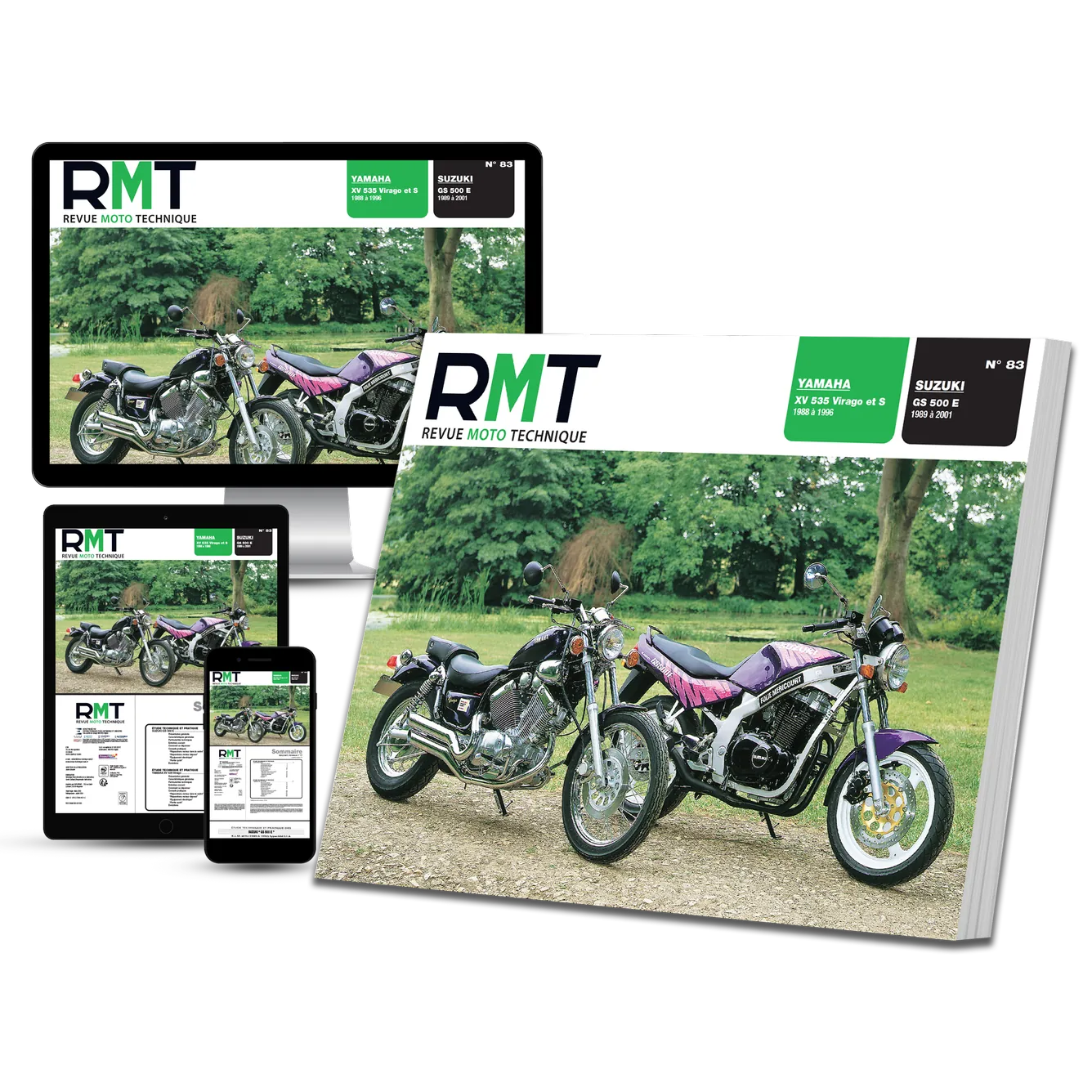 Suzuki GS 500 E (1989 - 2001) - Yamaha XV 535 VIRAGO (1988 - 1996) - Revue Technique