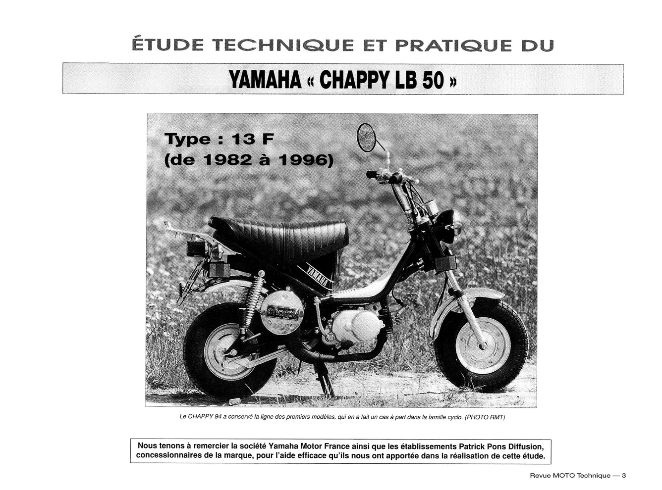 Yamaha LB 50 Chappy (1982 - 1996) - Kawasaki Zephyr 750 (1991 - 1999) - Revue Technique