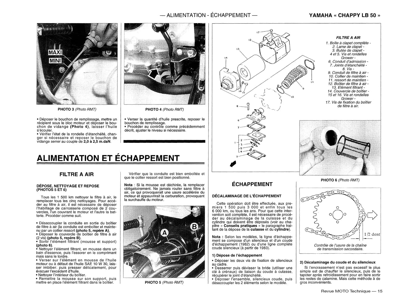 Yamaha LB 50 Chappy (1982 - 1996) - Kawasaki Zephyr 750 (1991 - 1999) - Revue Technique