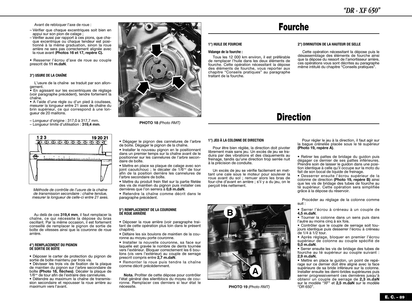Kawasaki ER-5 (1996 - 2002) - Suzuki DR 650 SE (1996 - 2002) - Suzuki XF 650 Freewind (1997 - 2002) - Revue Technique