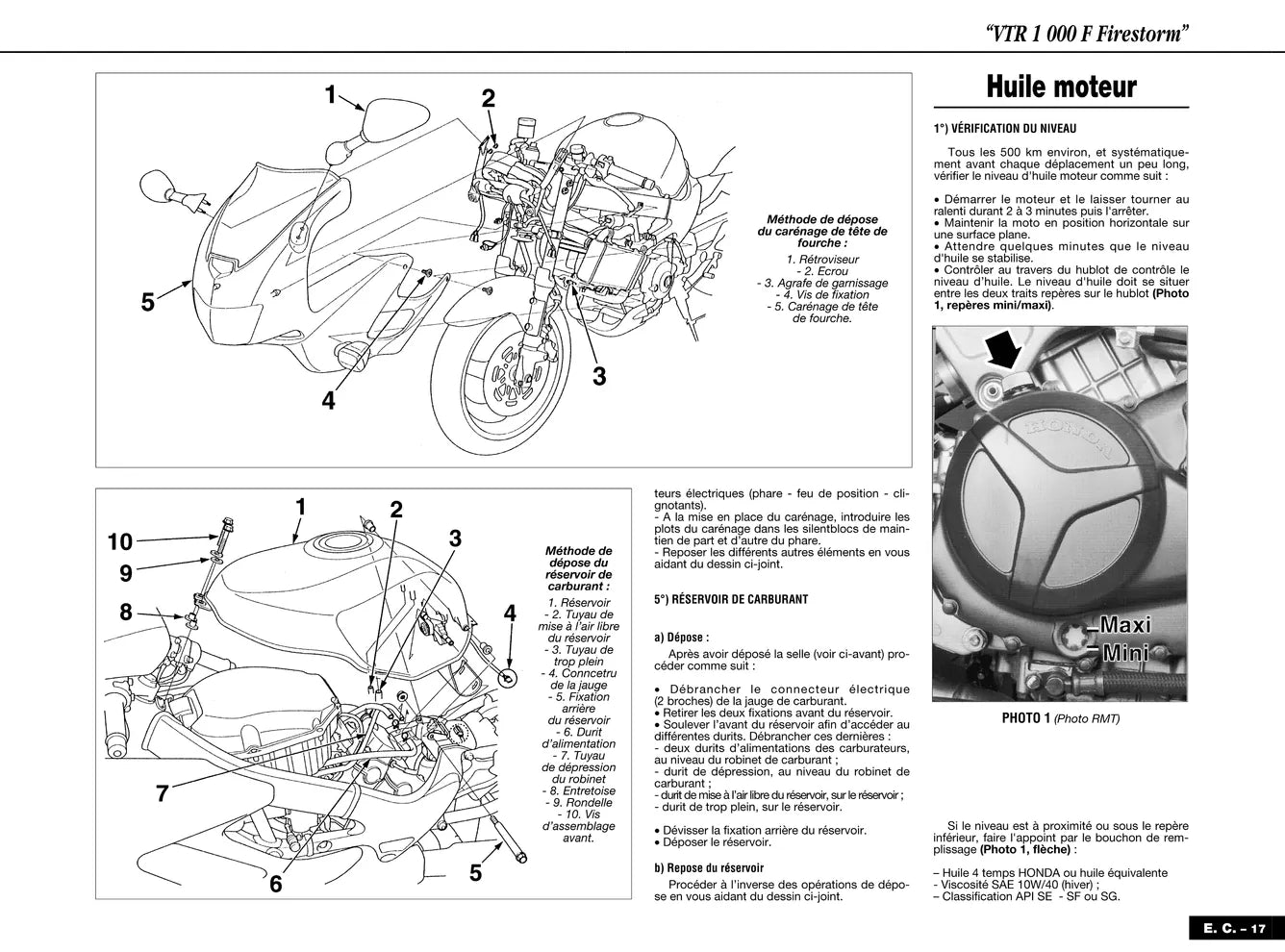 Honda VTR 1000 (1997 - 2003) - Aprilia moteurs Rotax 125 (1995 - 1998) - Revue Technique