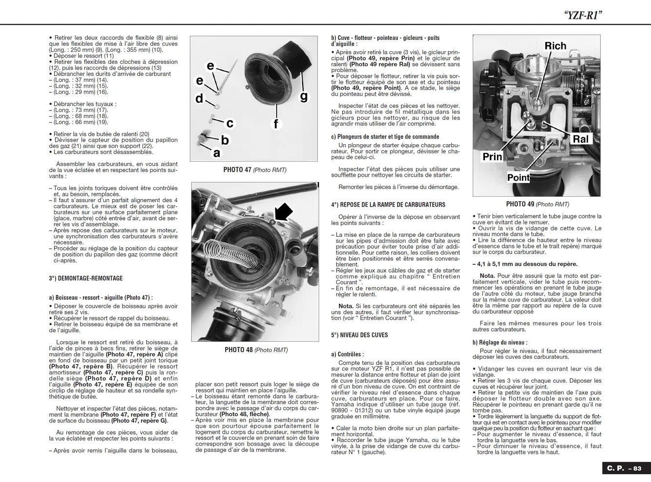Kymco Zing et Meteorit 125 (1997 - 1999) - Yamaha YZF-R1 (1998 - 2001) - Revue Technique