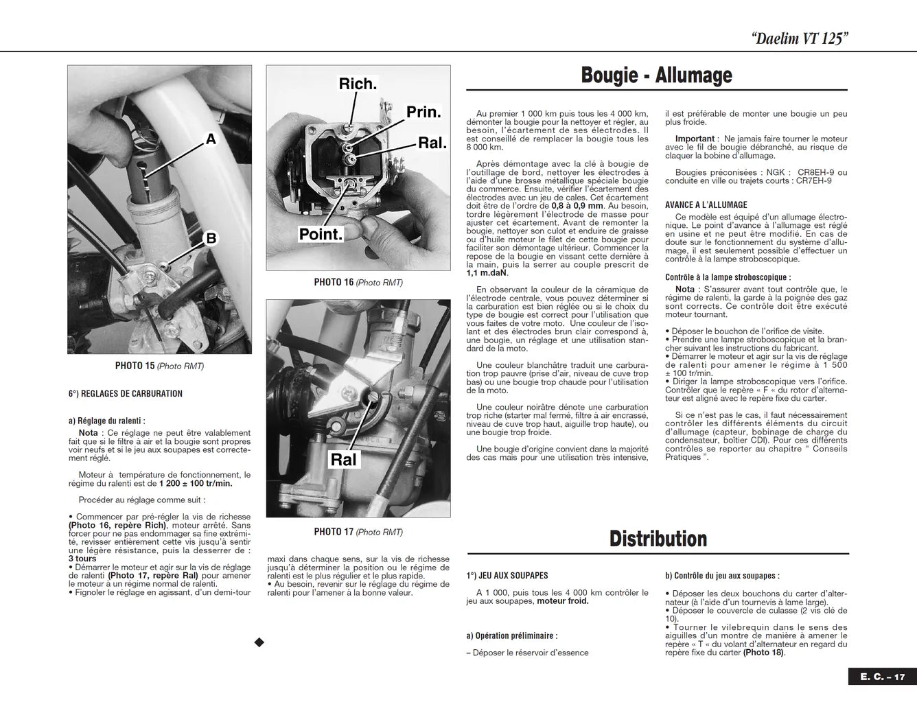 Yamaha FZS 600 (1998 - 2002) - Daelim VT 125 (1998 - 1999) - Revue Technique