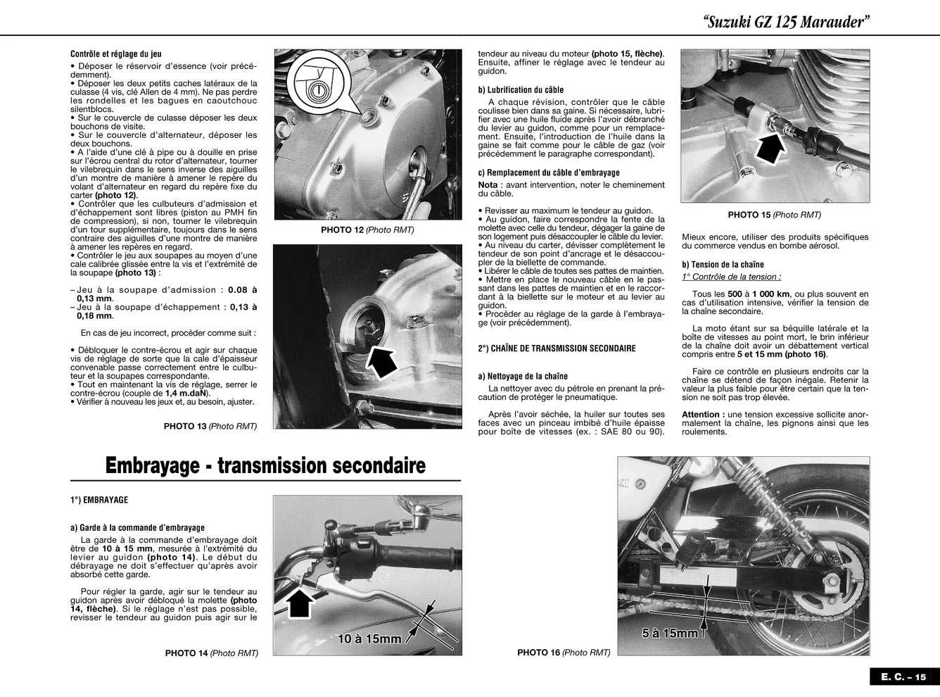 Honda CB 600 F Hornet (1998 - 2002) - Suzuki GZ 125 Marauder (1998 - 1999) - Revue Technique