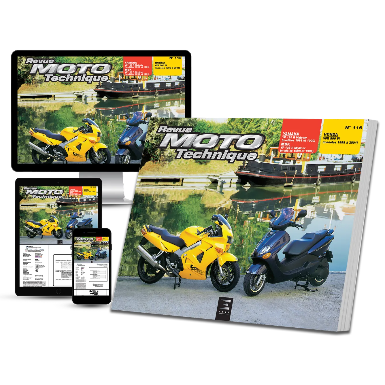 MBK Skyliner et Yamaha Majesty 125 (1998 - 1999) - Honda VFR 800 FI (1998 - 2001) - Revue Technique