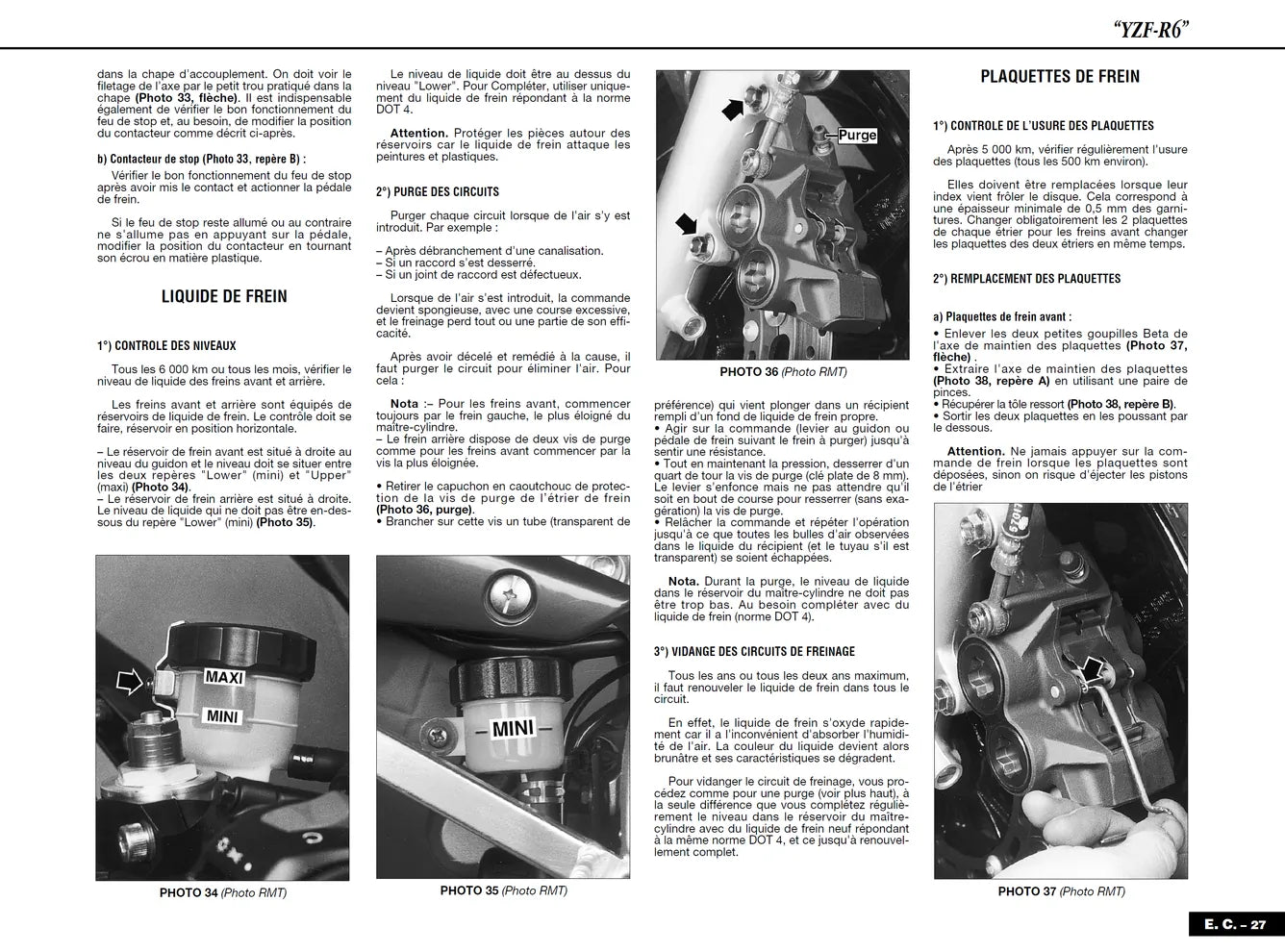 Yamaha YZF-R6 (1998 - 2000) - Kawasaki ZRX 1100 (1997 - 2000) - Revue Technique