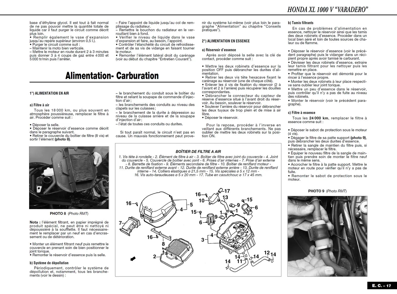 Honda XL 1000 Varadero (1999 - 2001) - Suzuki SV 650 (1999 - 2001) - Revue Technique