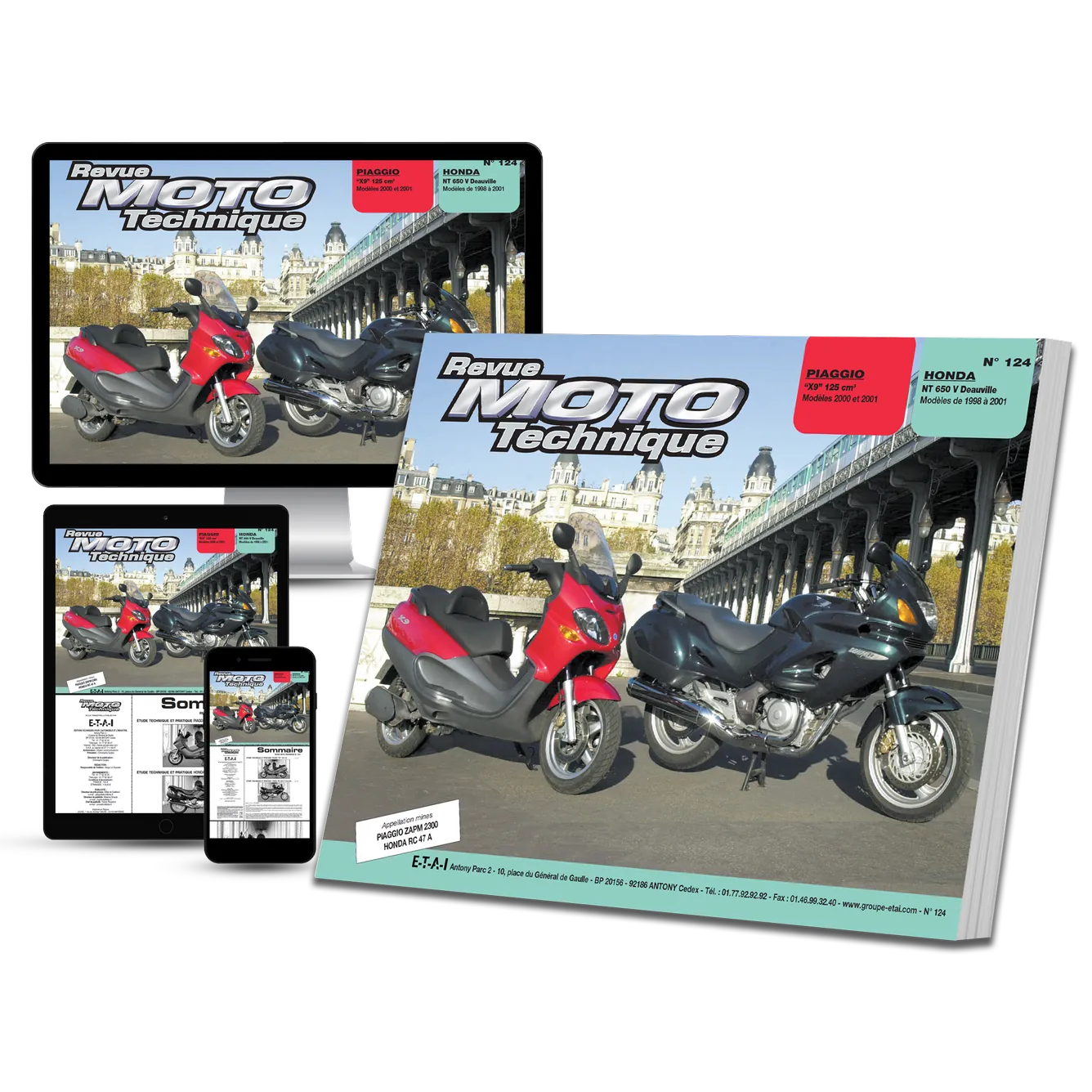 Piaggio 125 X9 (2000 - 2001) - Honda NT650 (1998 - 2001) - Revue Technique