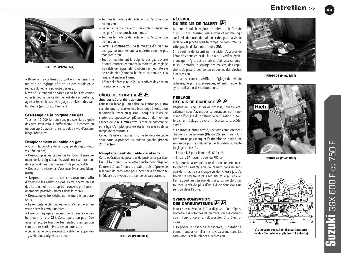 Honda XL 650 V Transalp (2000 - 2002) - Suzuki GSX 600 et 750 F (1998 - 2001) - Revue Technique