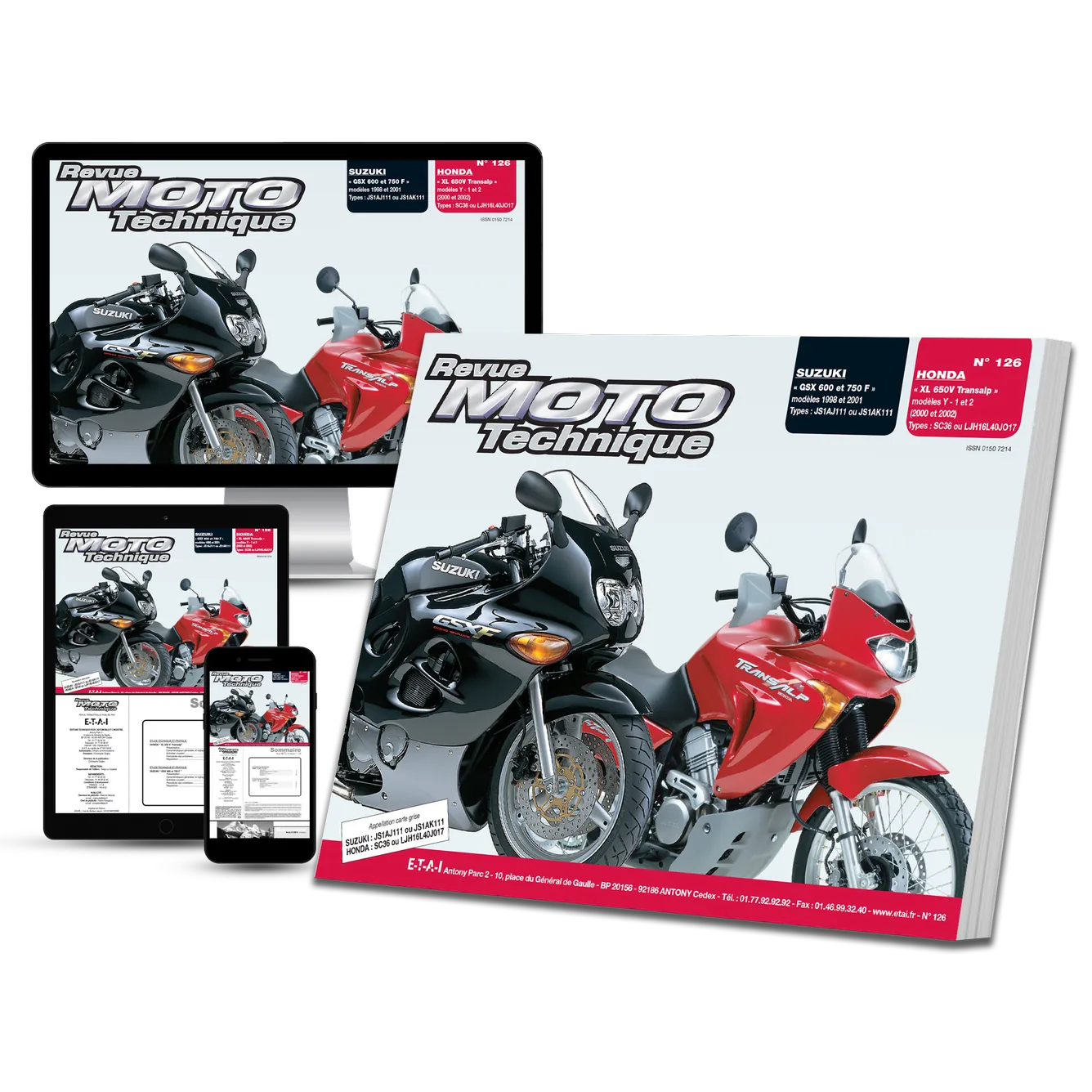 Honda XL 650 V Transalp (2000 - 2002) - Suzuki GSX 600 et 750 F (1998 - 2001) - Revue Technique