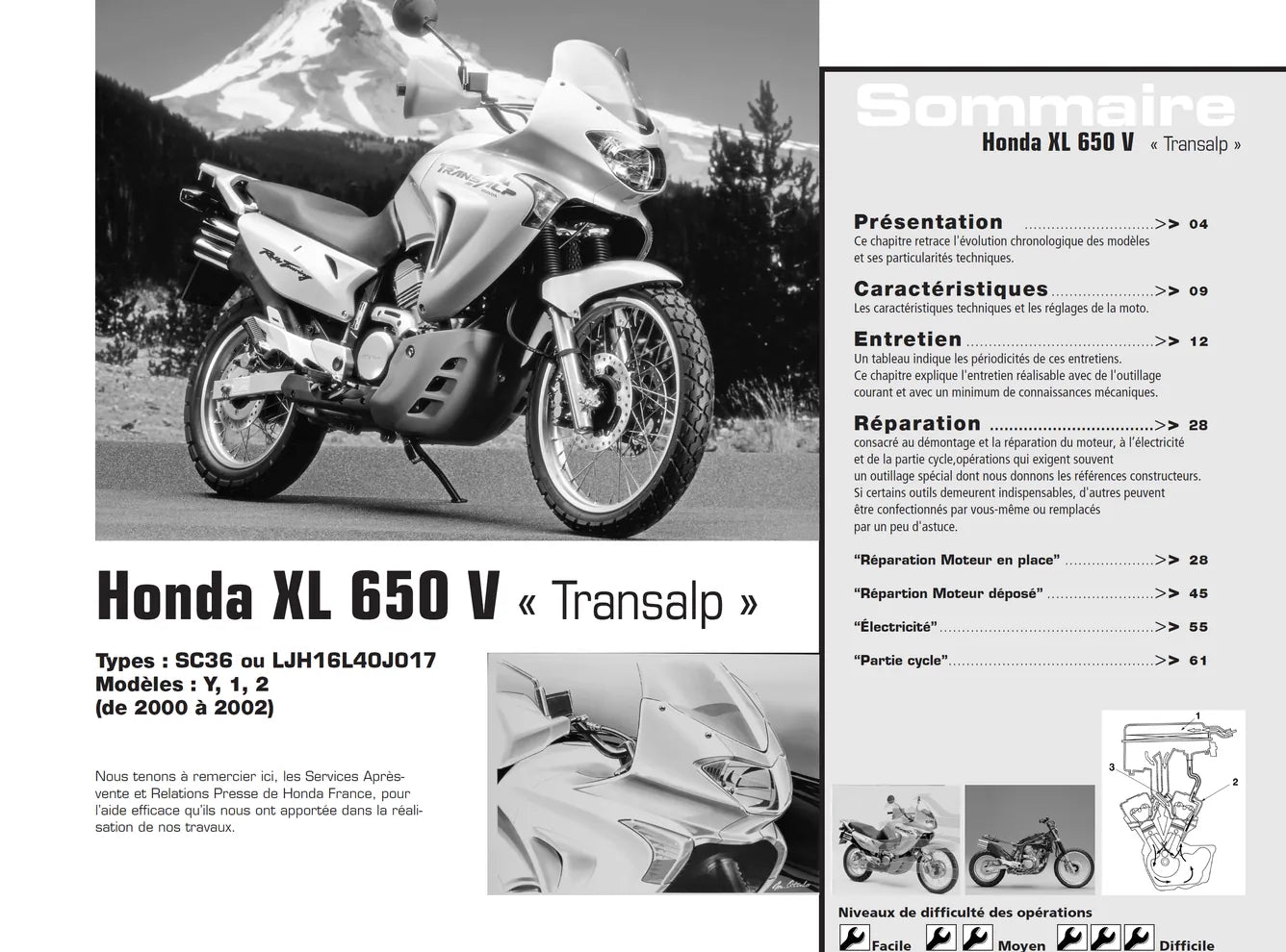 Honda XL 650 V Transalp (2000 - 2002) - Suzuki GSX 600 et 750 F (1998 - 2001) - Revue Technique
