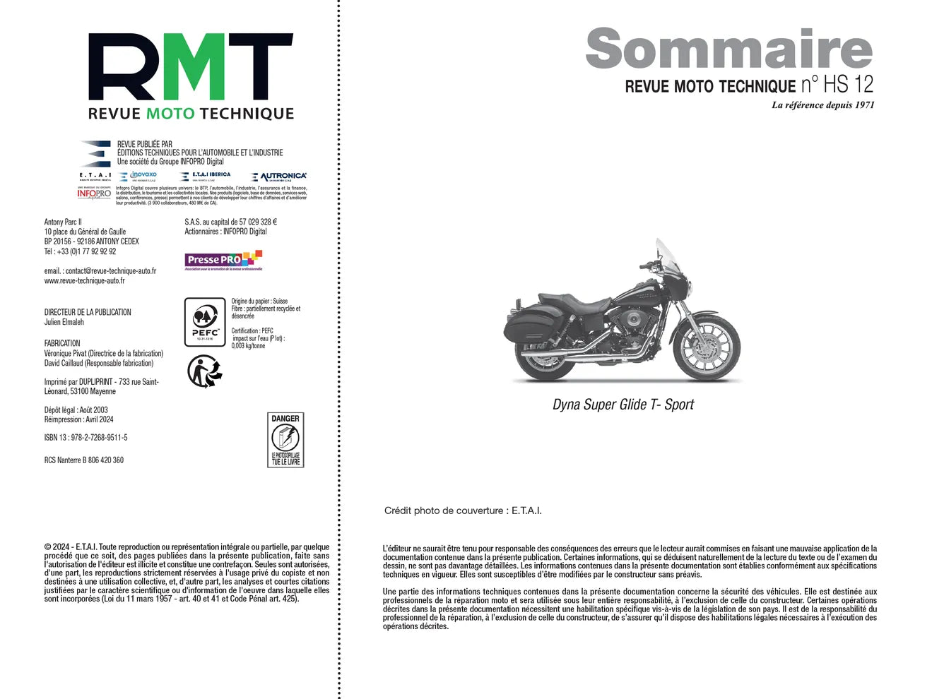 Harley-Davidson Twin CAM 88 A et B (1998 - 2003) - Revue Technique