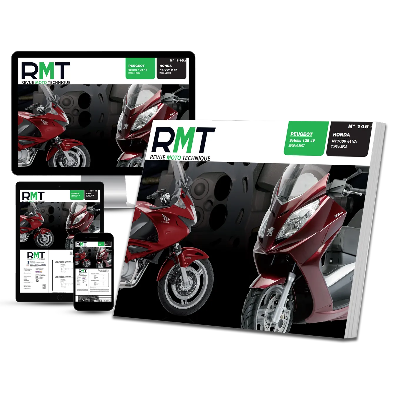 Peugeot Satelis 125 4V (2006 - 2007) - Honda NT 700 V / VA (2006 - 2008) - Revue Technique