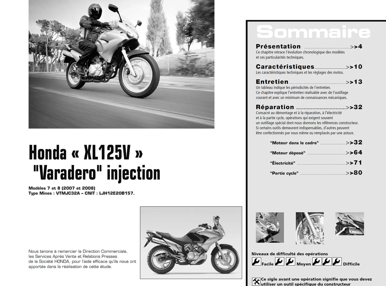 Honda XL 125 V Varadero (2007 - 2008) - Suzuki GSF 650 Bandit (2007 - 2008) - Revue Technique