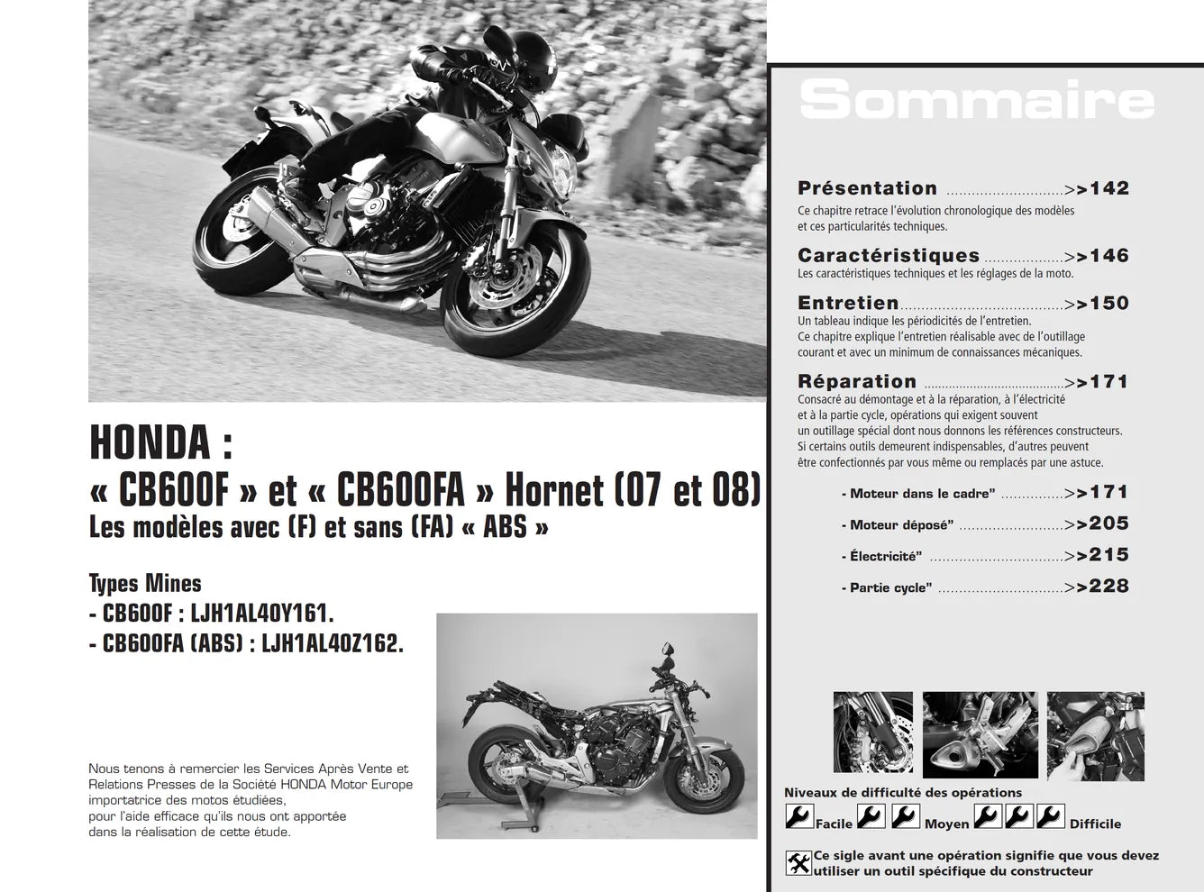 Honda CB 600 F Hornet (2007 - 2008) - Kawasaki Versys 650 (2007 - 2008) - Revue Technique