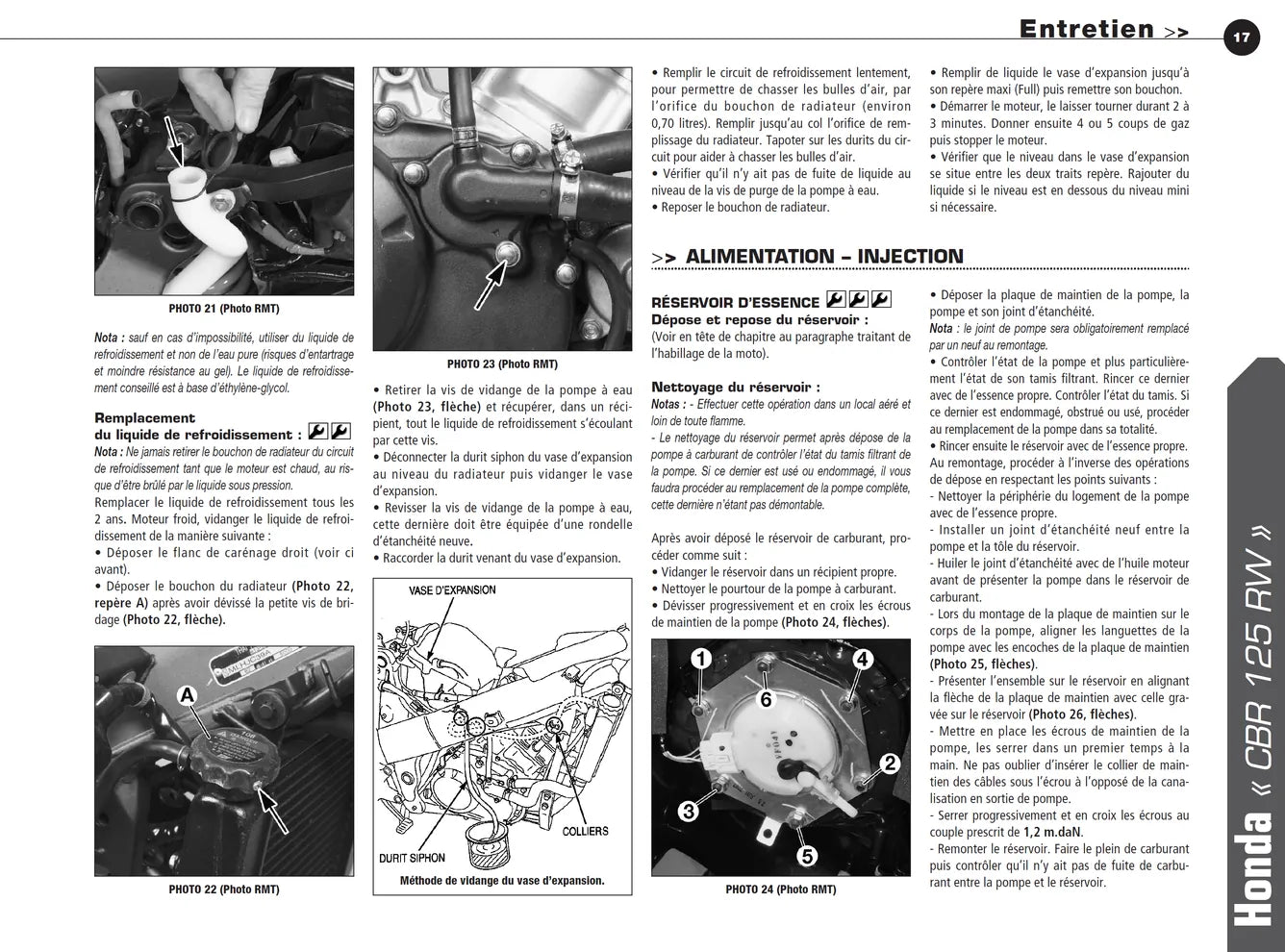 Kawasaki Z 750 (2007 - 2009) - Honda CBR 125 R (2007 - 2009) - Revue Technique