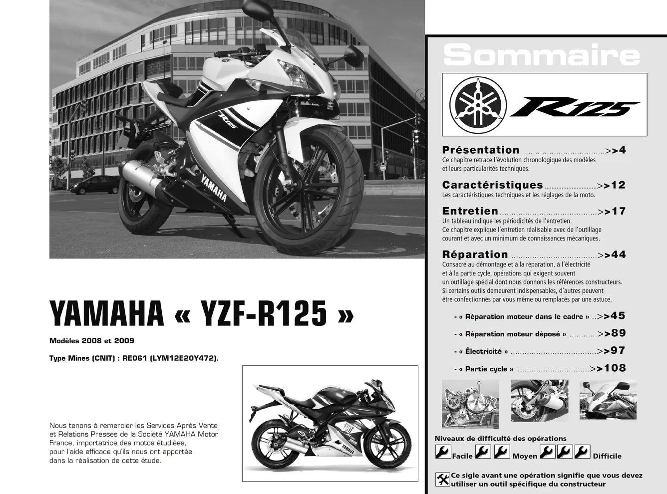 Suzuki Burgman 650 (2007 - 2009) - Yamaha YZF-R125 (2008 - 2009) - Revue Technique