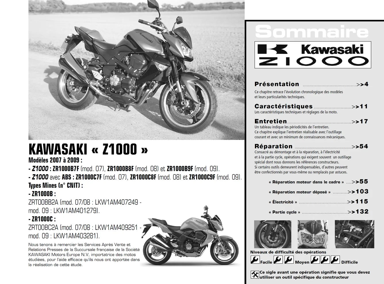 Triumph Street Triple & Daytona 675 (2006 - 2010) - Kawasaki Z1000 (2007 - 2009) - Revue Technique