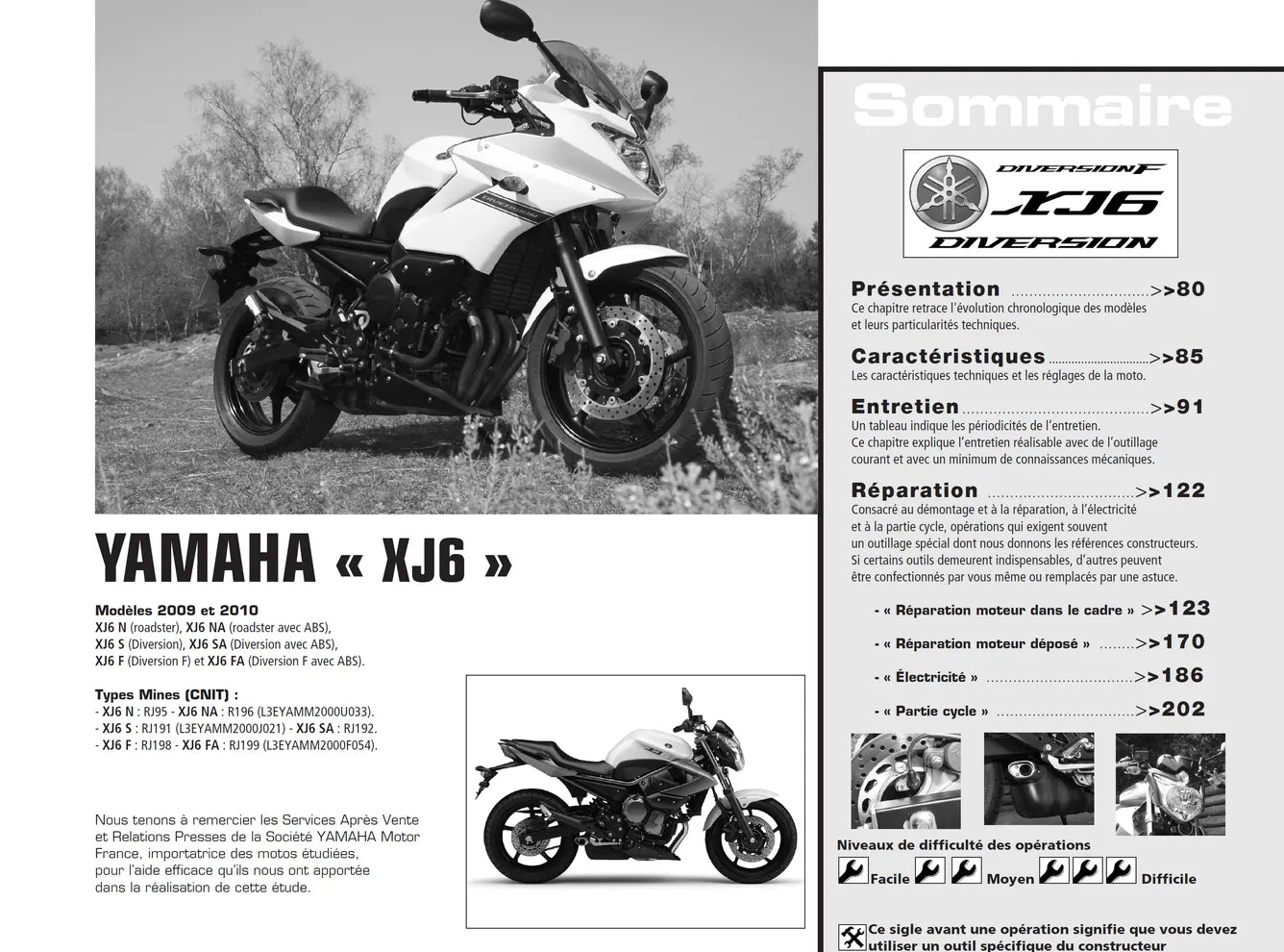 Yamaha XJ6 N et Diversion (2009 - 2010) - Piaggio MP3 400ie LT (2008 - 2010) - Revue Technique