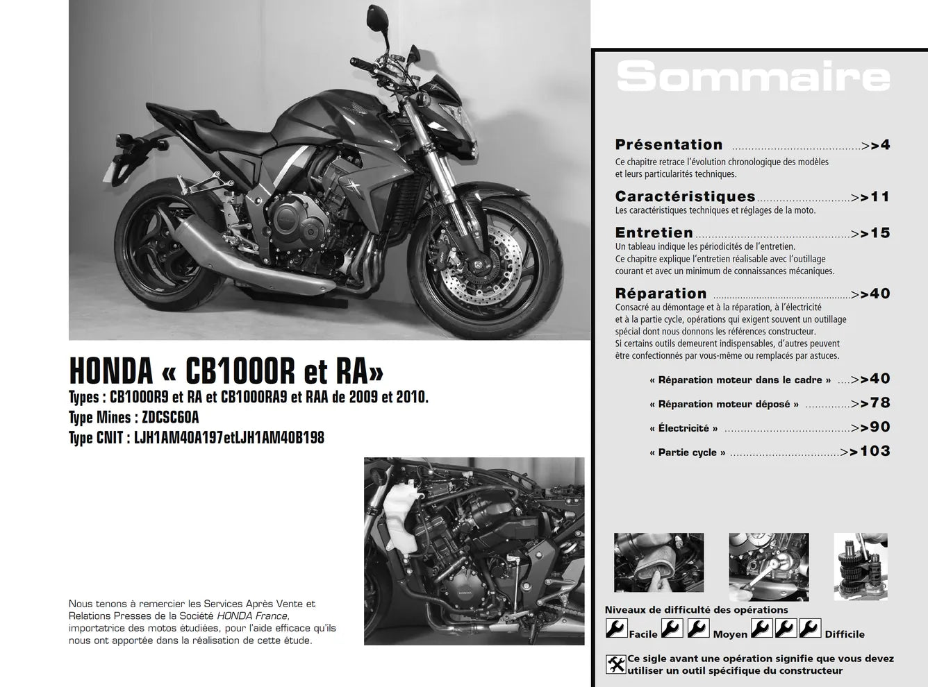 Honda CB 1000 R (2009 - 2010) - Suzuki GSX-R 750 (2008 - 2010) - Revue Technique