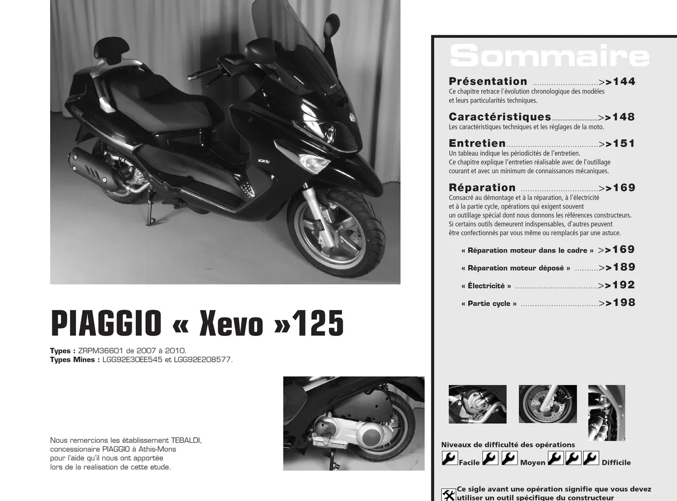 Piaggio XEvo 125 (2007 - 2010) - Suzuki GSX-R 600 (2008 - 2010) - Revue Technique