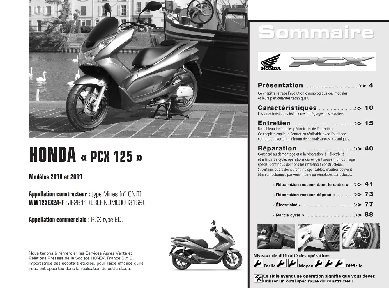 Honda PCX 125 (2010 - 2011) - Yamaha FJR 1300 A et AS (2006 - 2011) - Revue Technique