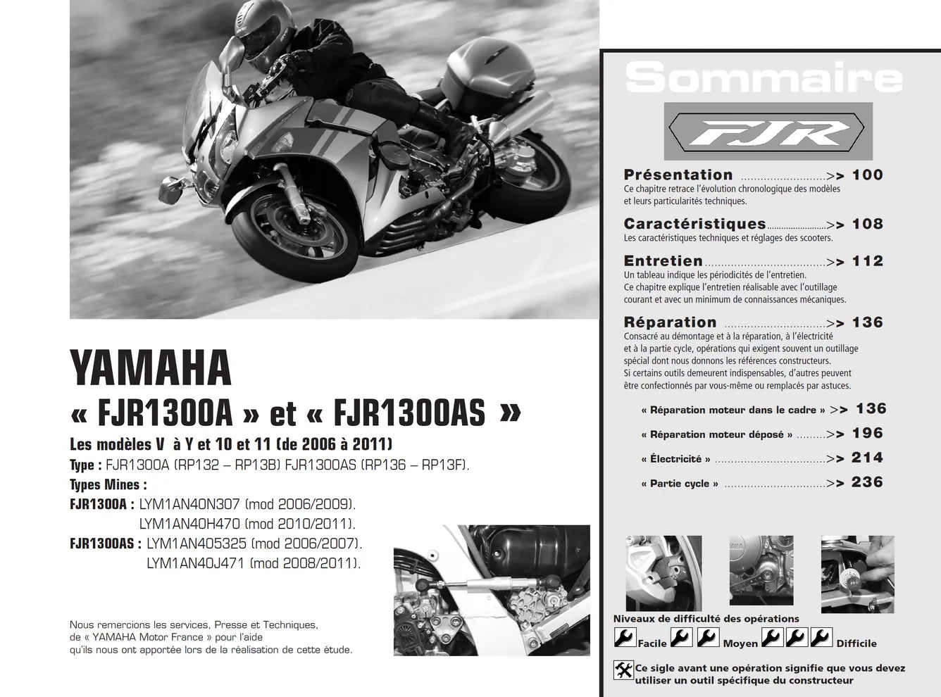 Honda PCX 125 (2010 - 2011) - Yamaha FJR 1300 A et AS (2006 - 2011) - Revue Technique