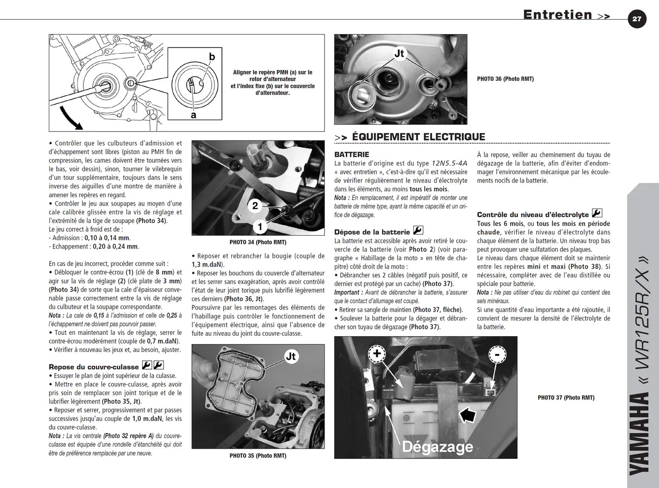 Yamaha WR125 (2009 - 2012) - Kawasaki Z 1000 (2010 - 2011) - Revue Technique
