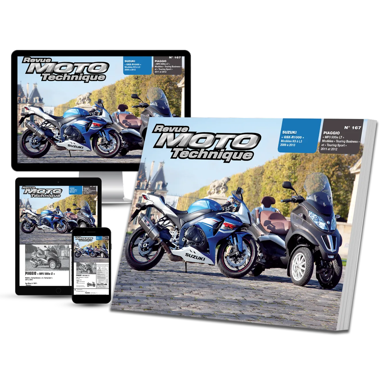 Piaggio MP3 500ie LT (2011 - 2012) - Suzuki GSX-R 1000 (2009 - 2013) - Revue Technique