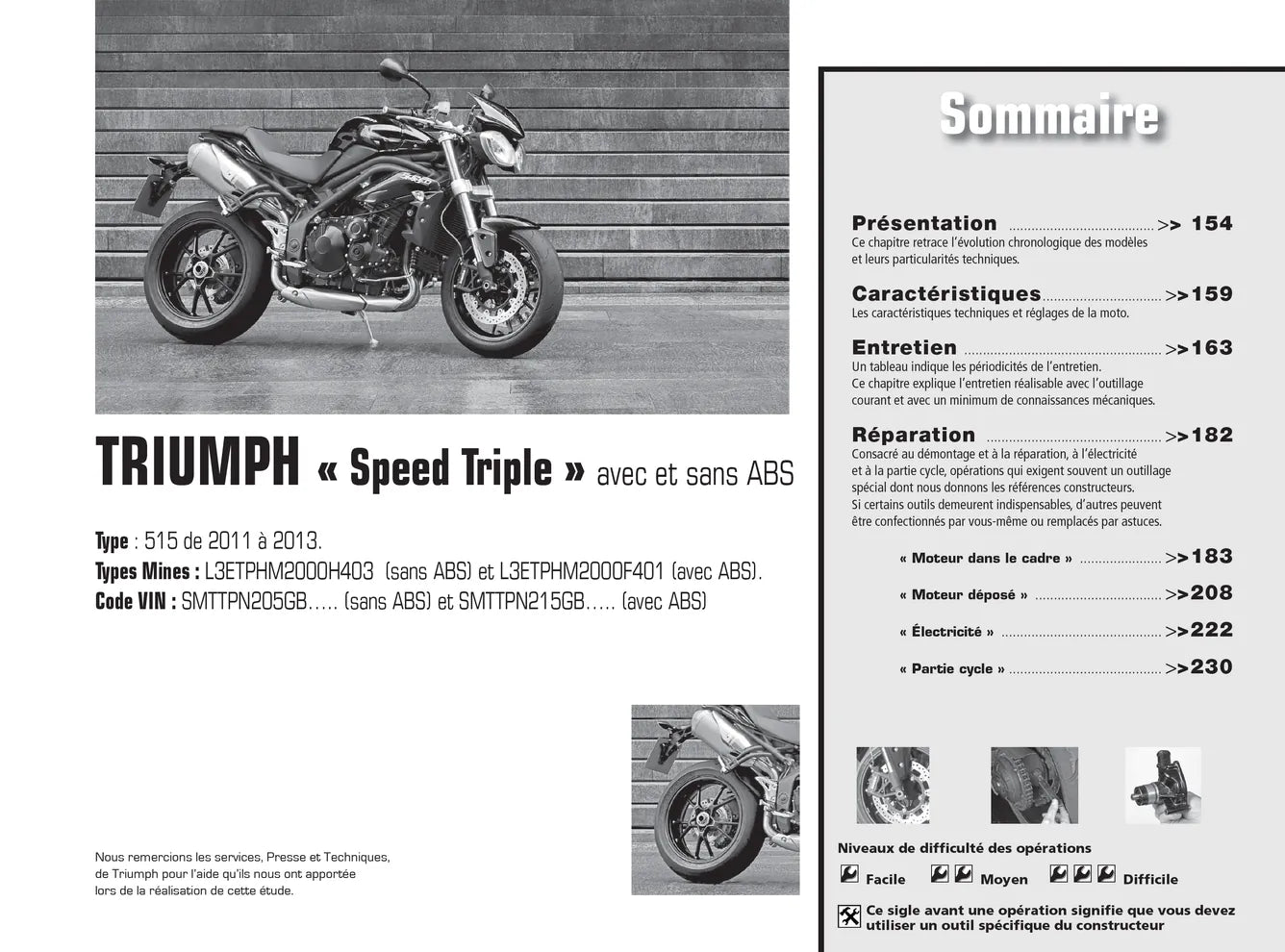 Triumph Speed Triple 1050 (2011 - 2013) - Yamaha XP500 T-Max 530 (2012 - 2013) - Revue Technique
