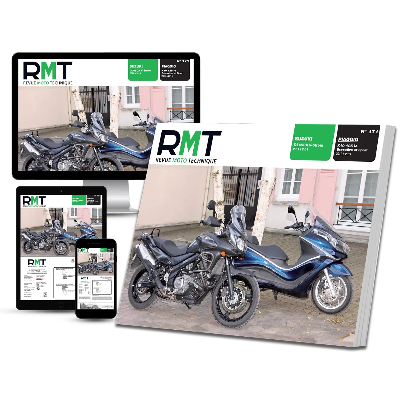 Suzuki DL650A (2011 - 2014) - Piaggio X10 125ie (2012 - 2014) - Revue Technique