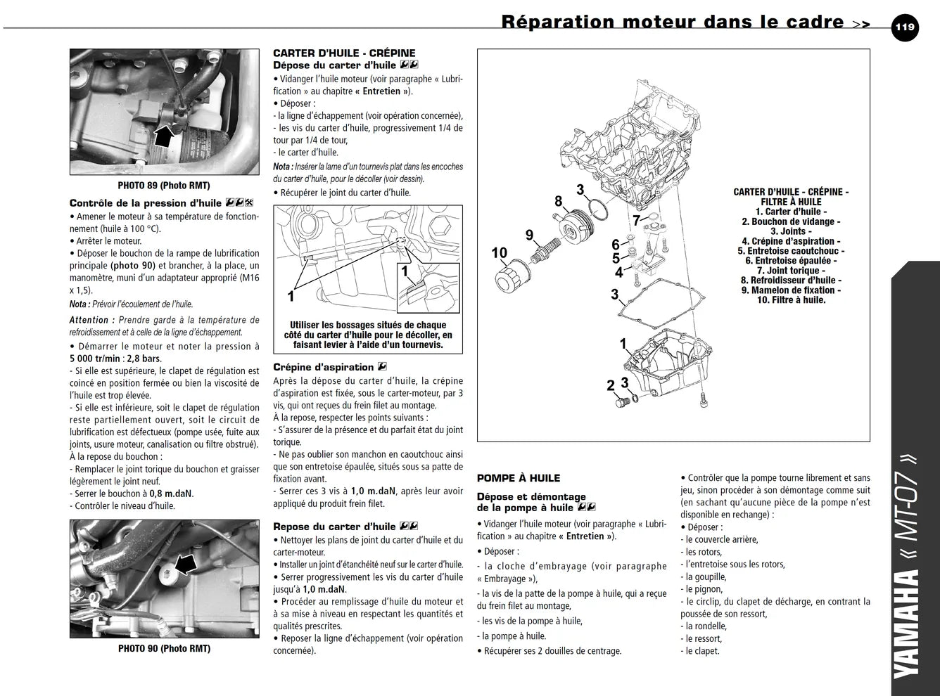 Piaggio MP3 Yourban 300ie (2012 - 2014) - Yamaha MT-07 (2014 - 2015) - Revue Technique