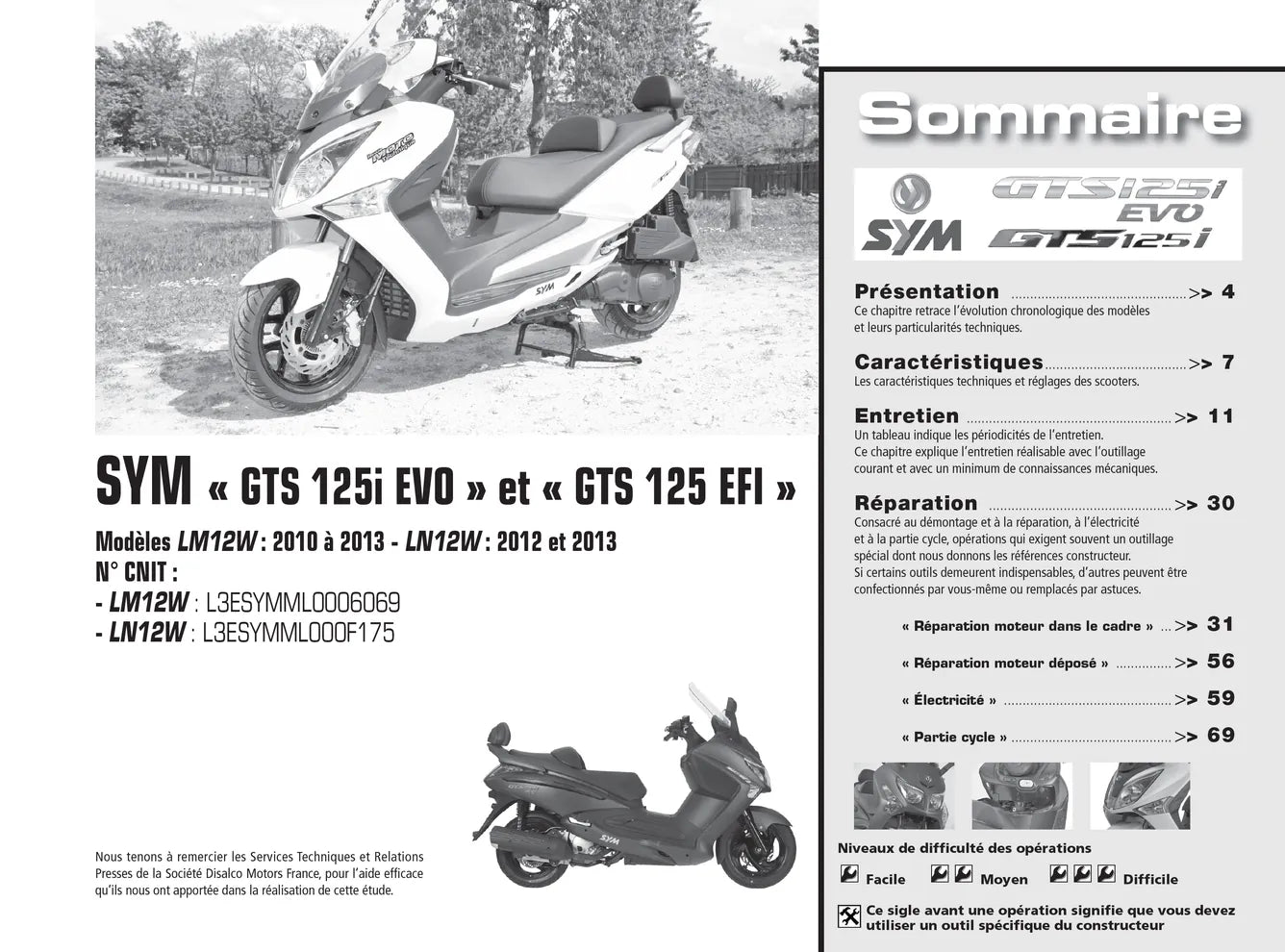 Triumph Street Triple 675 (2013 - 2014) - SYM GTS 125i (2010 - 2013) - Revue Technique