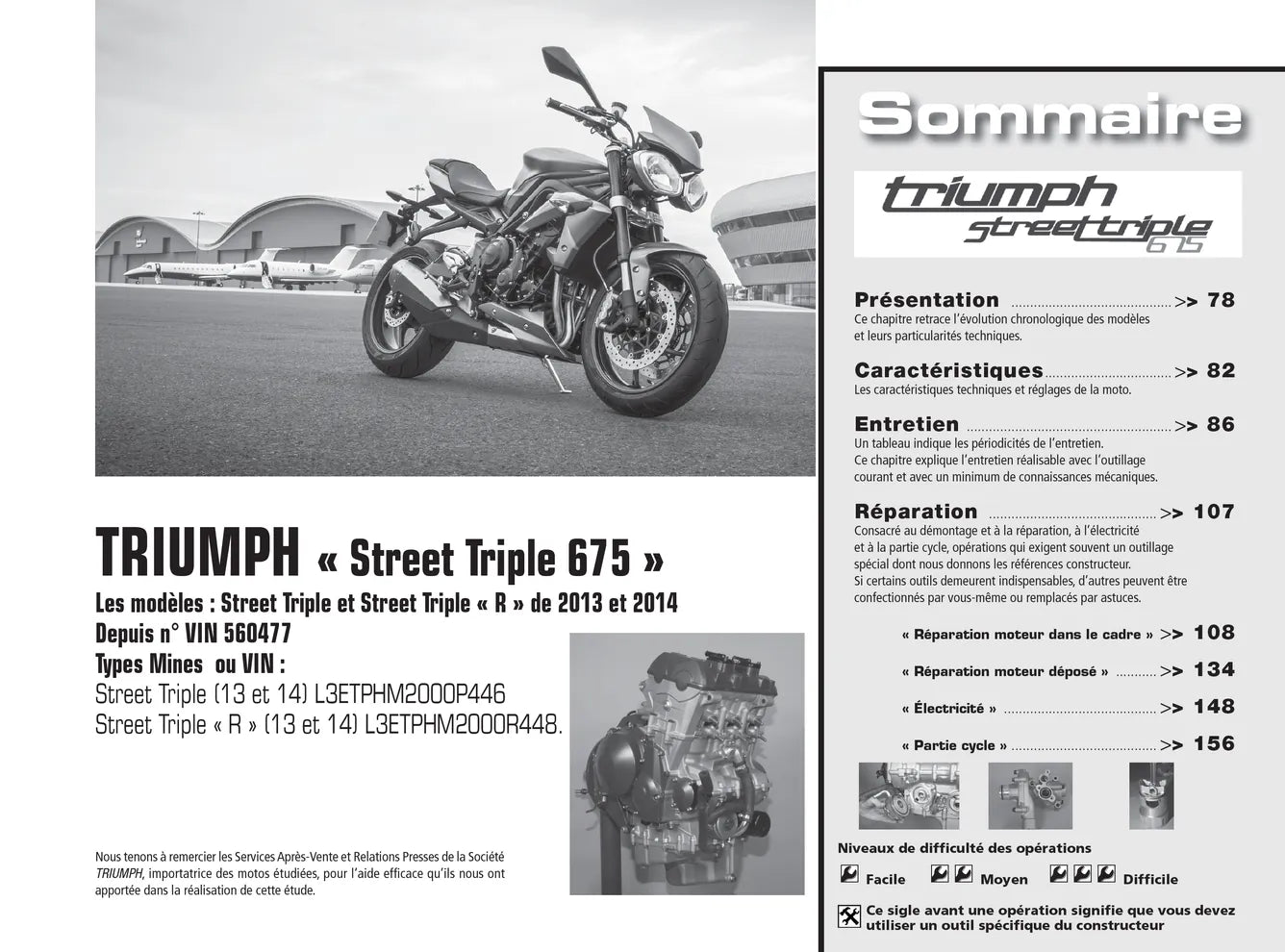 Triumph Street Triple 675 (2013 - 2014) - SYM GTS 125i (2010 - 2013) - Revue Technique