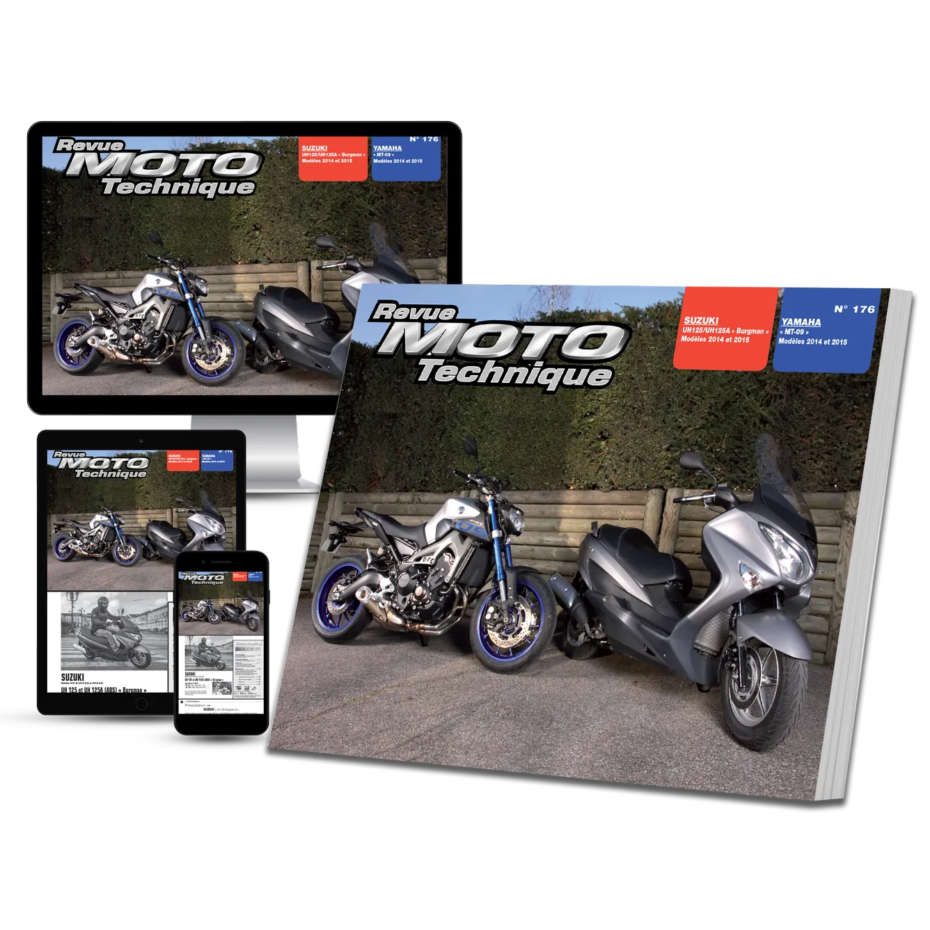 Suzuki 125 Burgman (2014 - 2015) - Yamaha MT-09 (2014 - 1015) - Revue Technique