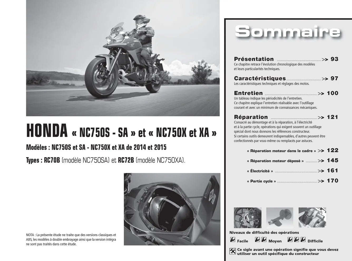 Honda NC750 (2014 - 2015) - Yamaha X-Max 125 (MBK Evolis) (2014 - 2015) - Revue Technique