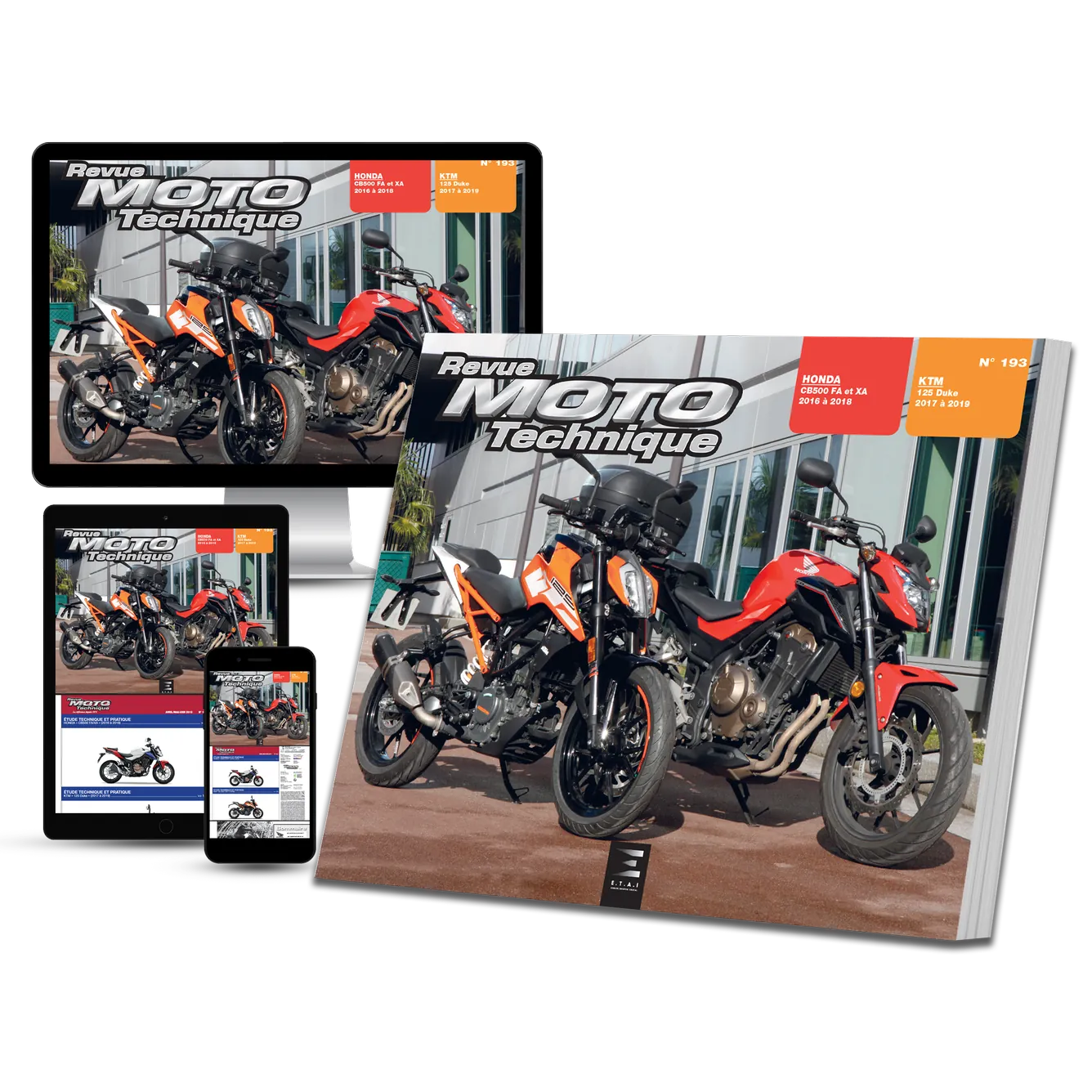 KTM 125 Duke (2017 - 2019) - Honda CB500 FA - XA (2016 - 2018) - Revue Technique