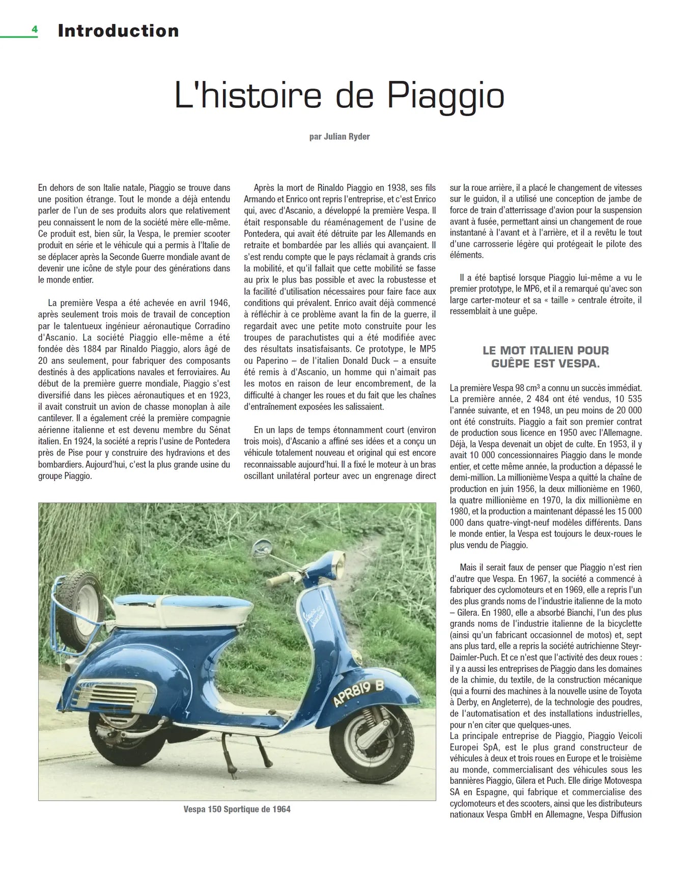 Vespa GTS, GTV, GT, LX, LXV, S, Primavera et Sprint (2005 - 2018) - Revue Technique