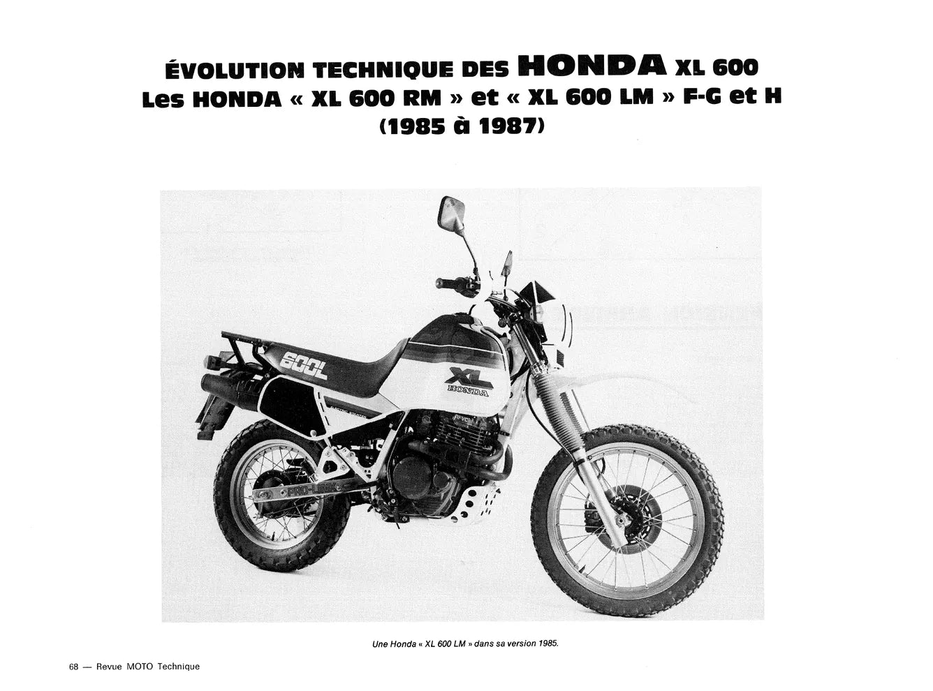 Honda XL 600 R et L (1983 - 1988) - Revue Technique