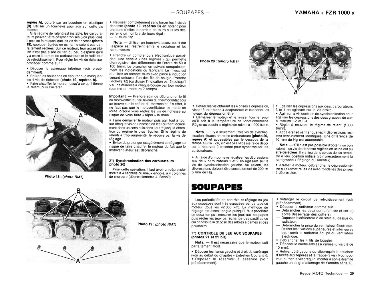 Yamaha FZR 1000 Genesis / Exup (1987 - 1993) - Revue Technique