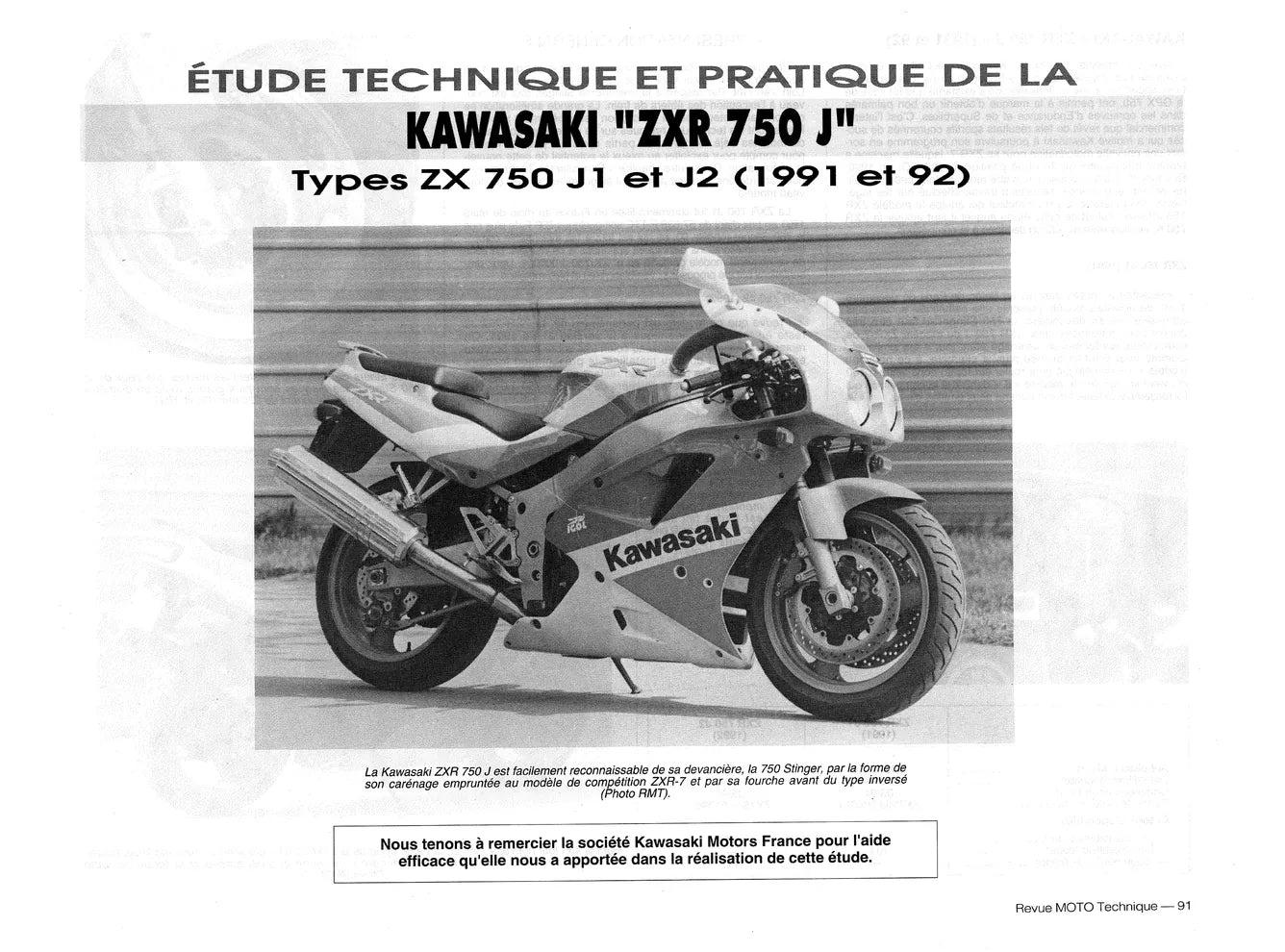 Kawasaki ZXR 750 (1989 - 1995) - Revue Technique