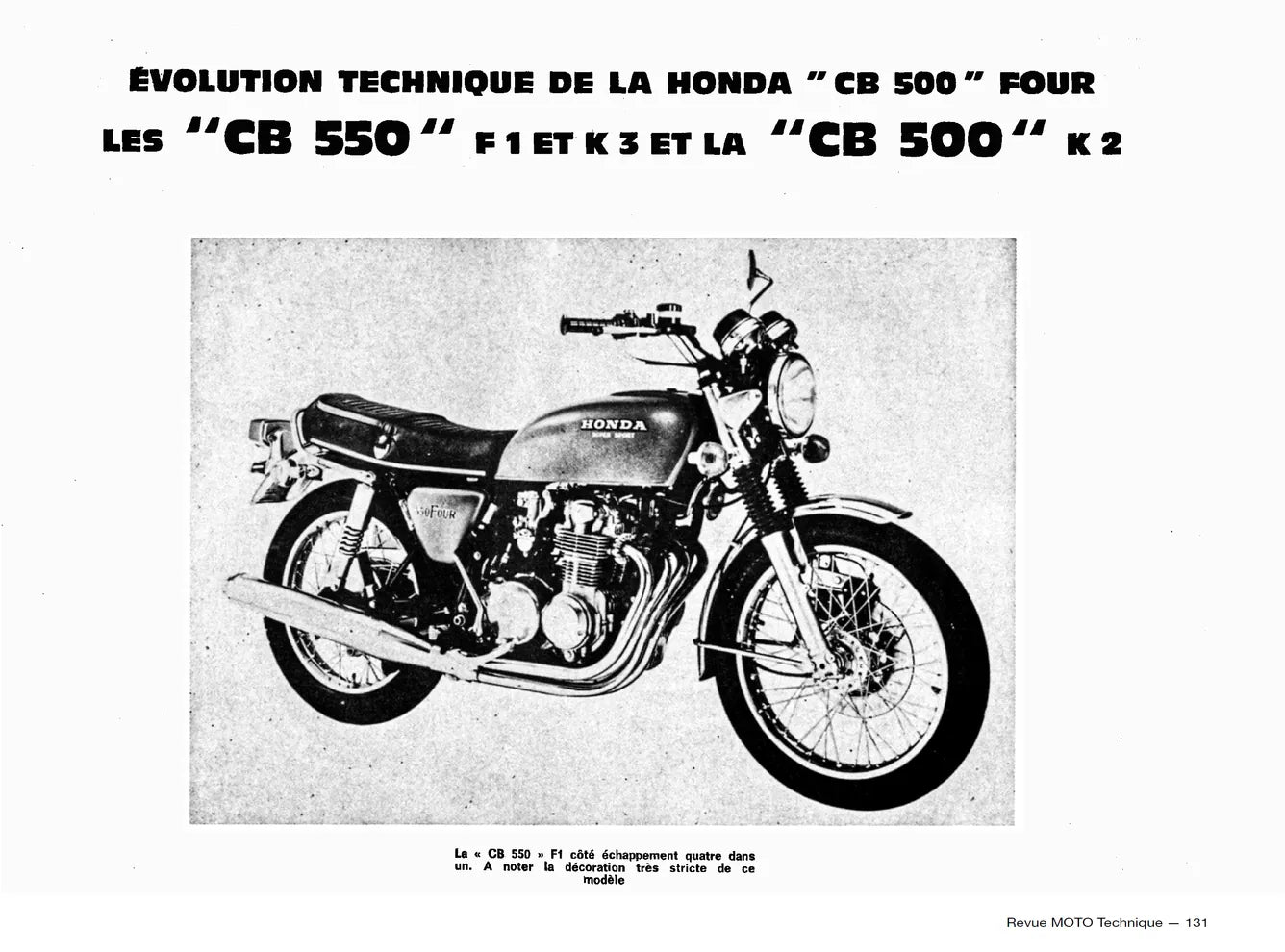 Honda CB 500 et 550 Four (1971 - 1978) - MZ 125 types ES, ETS et TS (1963 - 1980) - Revue Technique
