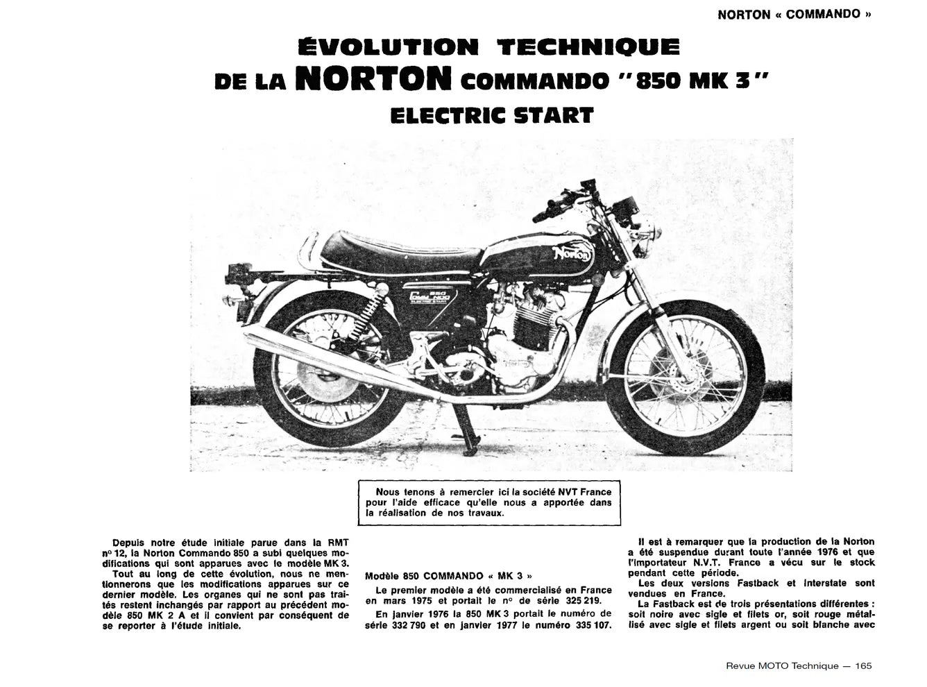 Honda CB 350 FOUR et CB 400 (1973 - 1979) - Norton Commando 750 et 850 (1968 - 1978) - Revue Technique