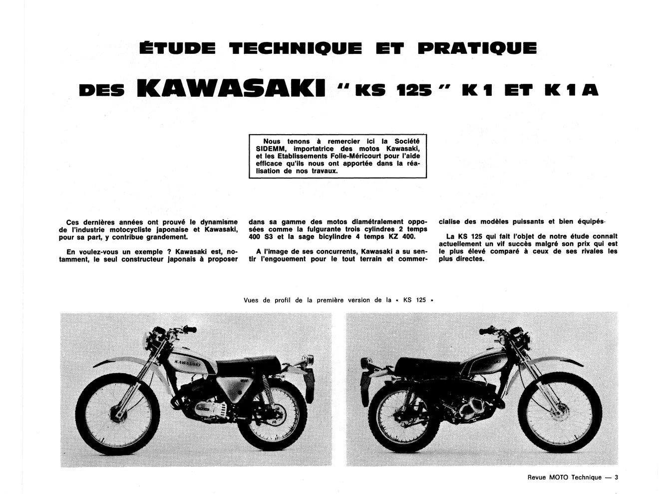 Kawasaki 125 KS / KX / KE / KH / KEA (1974 - 1985) - BMW Série 6 R60/75/90 (1974 - 1976) - Revue Technique