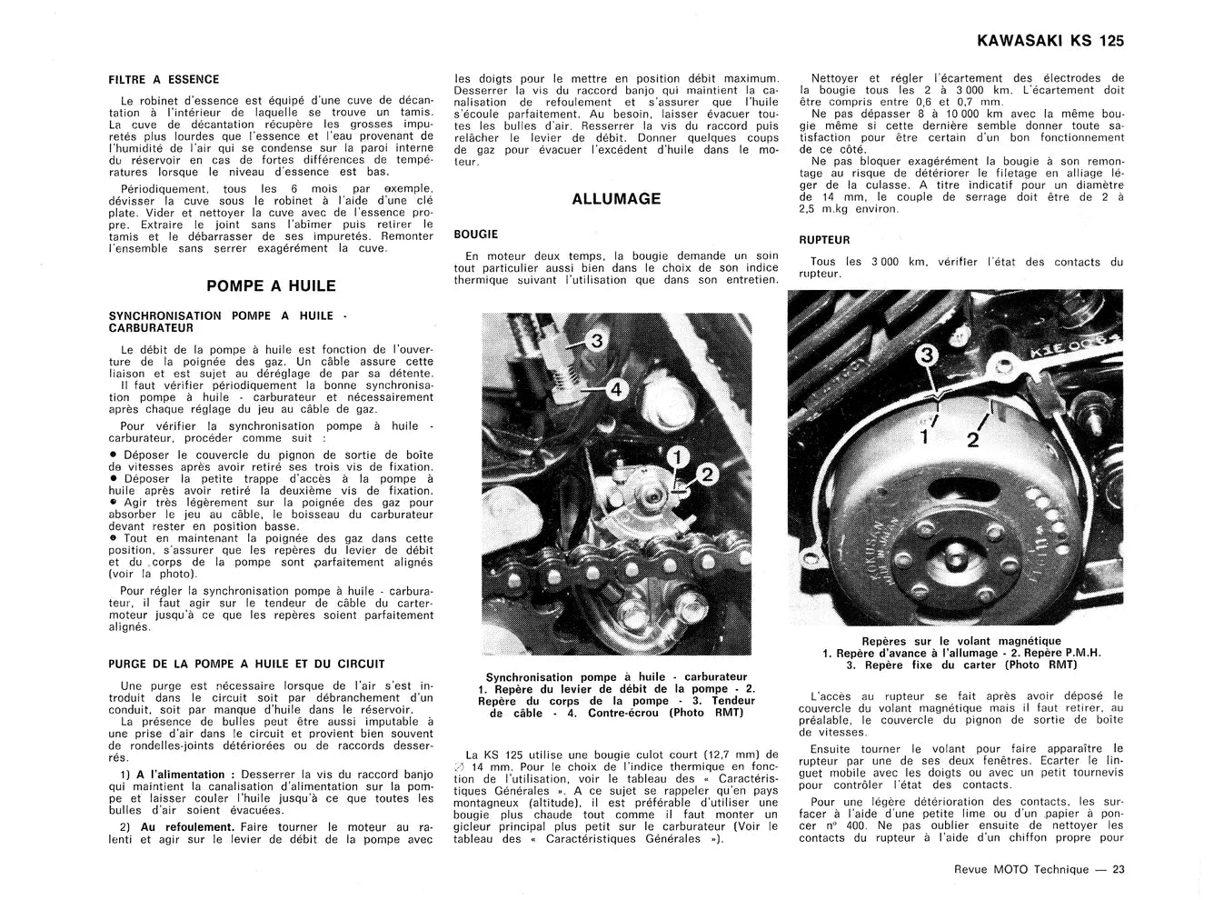 Kawasaki 125 KS / KX / KE / KH / KEA (1974 - 1985) - BMW Série 6 R60/75/90 (1974 - 1976) - Revue Technique